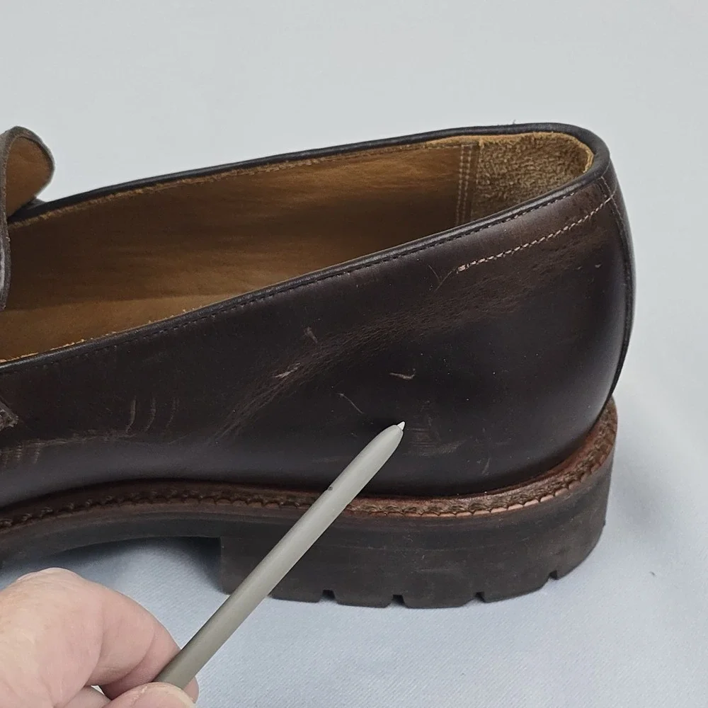 Beckett Simonon Fuentes Penny Loafers Mens 11.5 Brown Leather Lug Sole Shoes